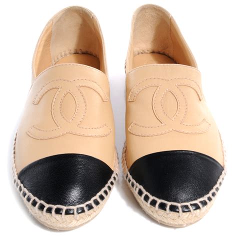 chanel lambskin espadrillas beige|Chanel espadrilles lambskin beige.